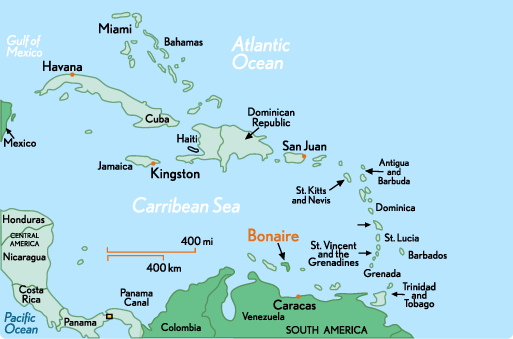 Antilles Neerlandaises caraibes carte